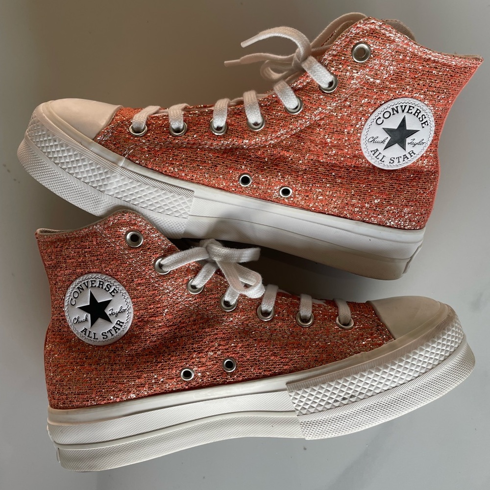 Converse Women’s Sneaker Chuck Taylor Lift Platform Hi Gold Shimmer US8.5